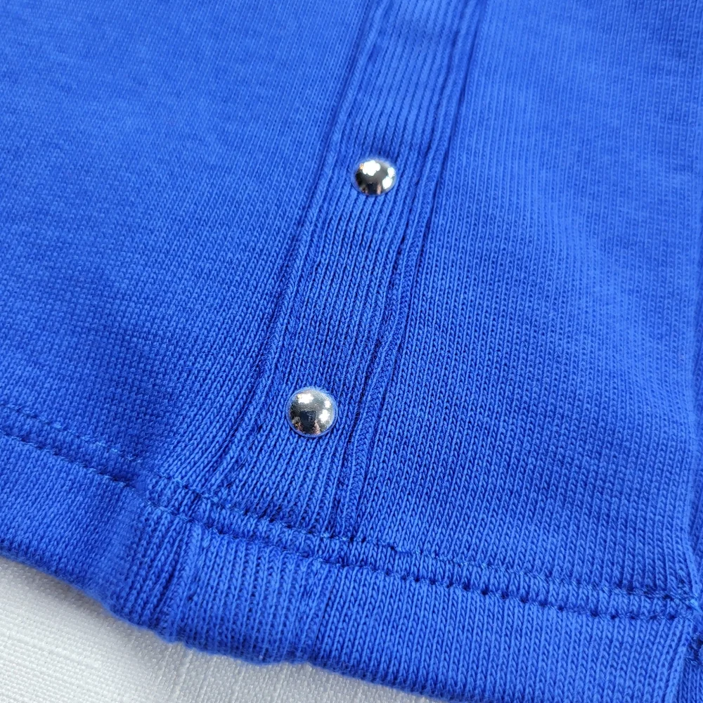 Rafaella Bright Blue OPEN CARDIGAN Womens Size M Studded Cotton 3/4 Sleeve NWT - Picture 14 of 15